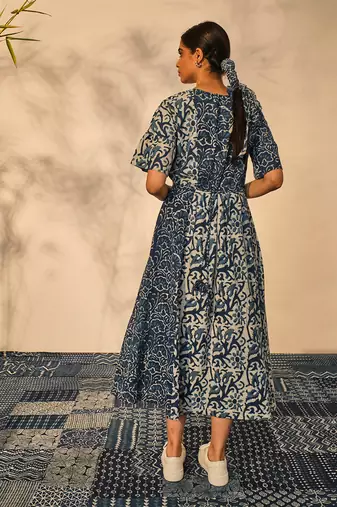Blue indigo cotton freya dress