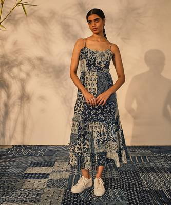 Blue indigo cotton alesia dress 1