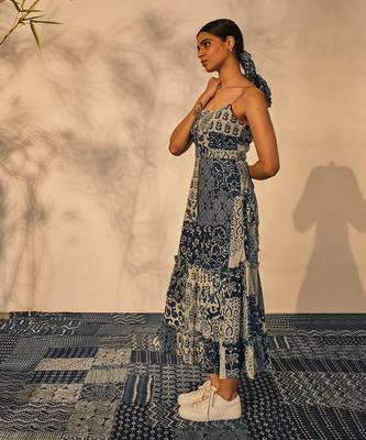 Blue indigo cotton alesia dress 4