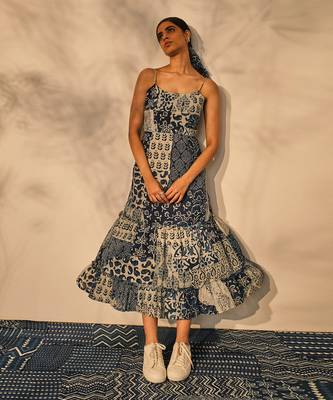 Blue indigo cotton alesia dress 5