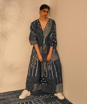 Blue indigo cotton eve kaftan 2