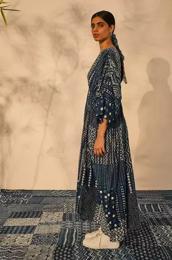Blue indigo cotton eve kaftan