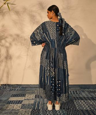 Blue indigo cotton eve kaftan 4