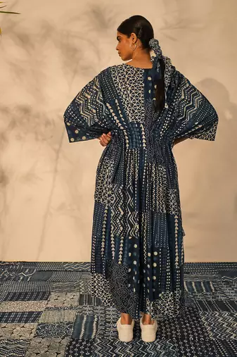 Blue indigo cotton eve kaftan