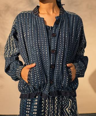 Blue indigo cotton kate jacket 5