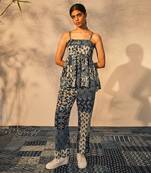 Blue indigo cotton anne top