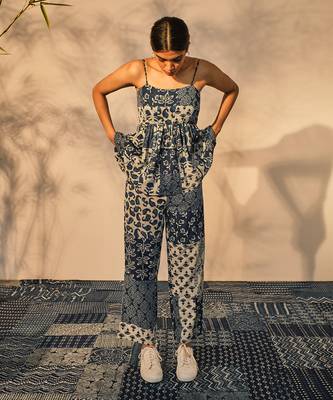 Blue indigo cotton anne top 2
