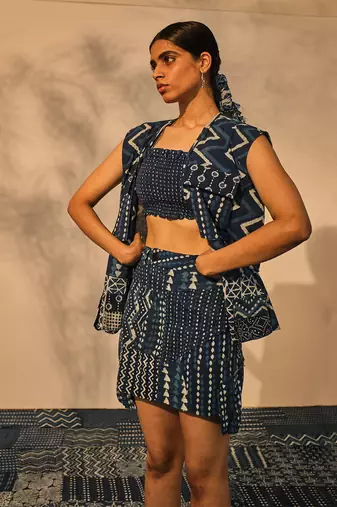 Blue indigo cotton sierra jacket