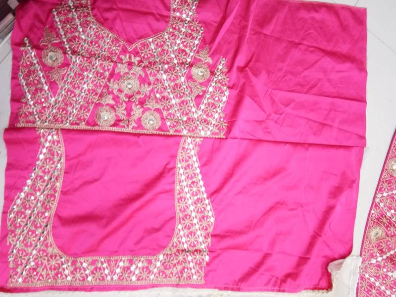Gracegful Gajri Pink sequins embroidered art silk semi stitched lehenga choli for wedding