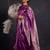 Purple art Banarasi Silk Woven Golden Zari Border Saree With Unstitched Blouse Piece