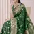 Green Banarasi silk blendWoven Design Woven Golden Zari Border Saree With Unstitched Blouse Piece