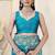 Turquoise banarasi silk woven design woven golden zari border saree with unstitched blouse piece