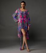 Pink enchanted print crepe top