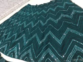Bottle green 3mm sequins and Thread embroidered Georgette fabric lehenga choli 3
