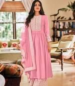 Pink Georgette Party Wear salwar  Suit Set 