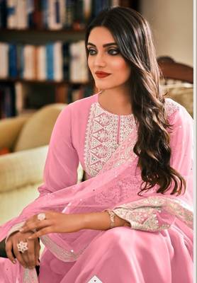 Pink Georgette Party Wear salwar  Suit Set  2