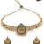 Temple gold plated green beads choker necklace set with studs earring jewellery set for women (ns105622)