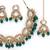 Gold-plated with ad green stones collar bone necklace set with stylish earrings jewellery set for women (ns105678)