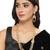 Intriguing gold plated rani haar long kundan studded matinee necklace set & earring jewellery set for women (ns105731)