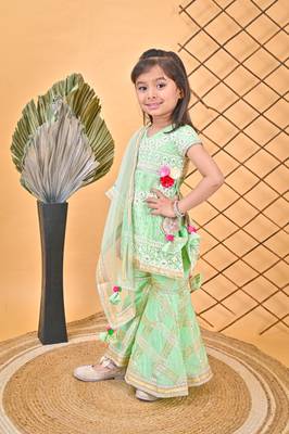 Kurti Sharara Green 3