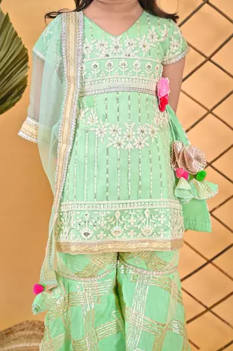 Kurti Sharara Green