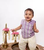 Ezhil purple kurta dhoti set