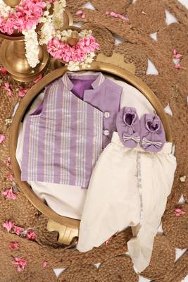 Ezhil purple kurta dhoti set 3