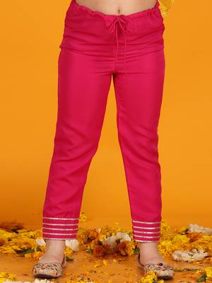 Jilmil girls magenta dress with pant & dupatta (set of 3) 5