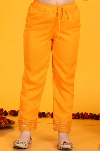 Jilmil girls anarkali neon orange silk dress with pant & dupatta (set of 3)