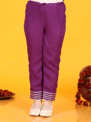 girls  violet  dress with pant & dupatta (set of 3) 5