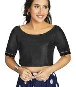 Black Art Silk Designer Party Wear Readymade Blouse