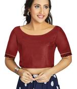 Maroon Art Silk Designer Party Wear Readymade Blouse