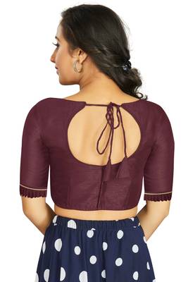 Wine Art Silk Designer Party Wear Readymade Blouse 2