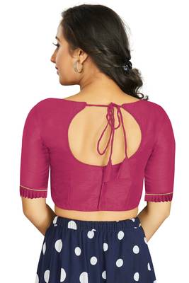Pink Art Silk Designer Party Wear Readymade Blouse 2