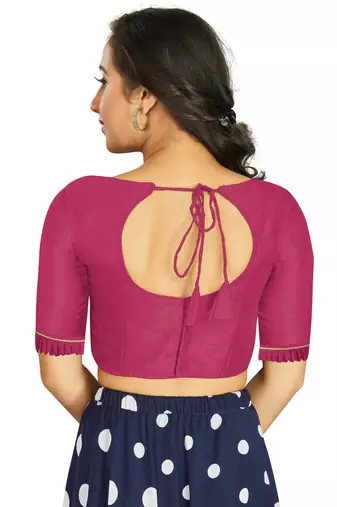 Pink Art Silk Designer Party Wear Readymade Blouse