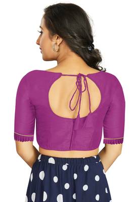 Purple Art Silk Designer Party Wear Readymade Blouse 2