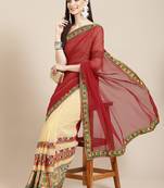 Riva enterprise women's georgette with heavy kuthi embroidered work party wear saree