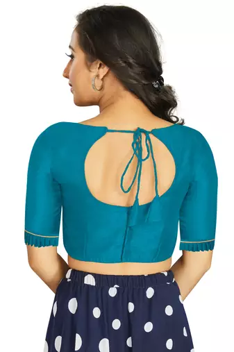 Firozi Art Silk Designer Party Wear Readymade Blouse