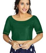 Green Art Silk Designer Party Wear Readymade Blouse