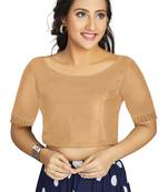 Beige Art Silk Party Wear Readymade Blouse