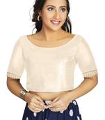 Off White Art Silk Designer Party Wear Readymade Blouse