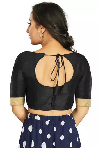 Black Art Silk Designer Traditional Readymade Blouse