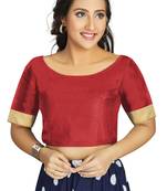 Maroon Art Silk Designer Traditional Readymade Blouse