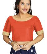 Orange Art Silk Designer Traditional Readymade Blouse