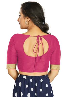 Pink Art Silk Designer Traditional Readymade Blouse 2