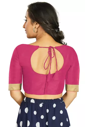 Pink Art Silk Designer Traditional Readymade Blouse