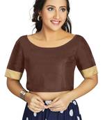 Coffee Art Silk Traditional Readymade Blouse