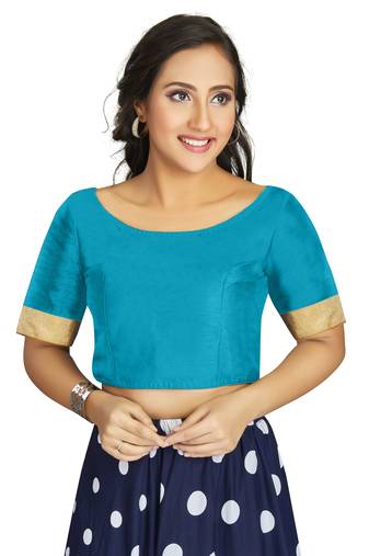 Firozi Art Silk Designer Traditional Readymade Blouse