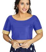 Blue Art Silk Designer Traditional Readymade Blouse