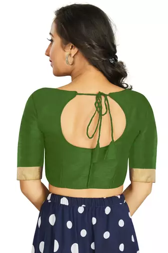 Mehendi Art Silk Designer Traditional Readymade Blouse